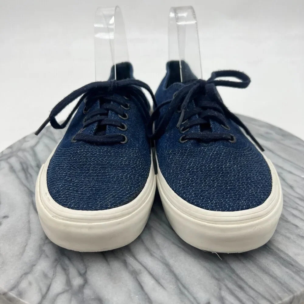 Vans Denim Sneakers Womens 8 Blue Skateboard Shoes Low Top Lace Up Skate Shoe